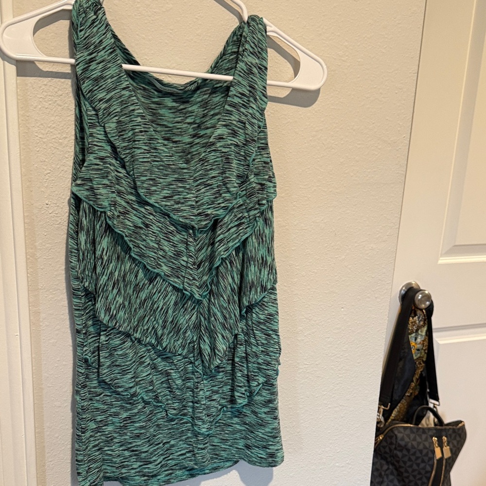 Maurices Green Patterned Tank Top
